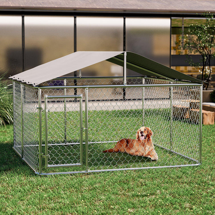 Covered outdoor 2024 dog pen